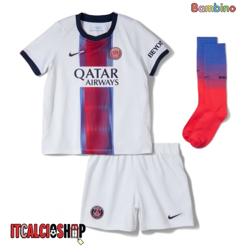 Paris Saint-Germain Maghnes Akliouche #11 Seconda Maglia Bambino 2026-27 Manica Corta (+ Pantaloni corti)